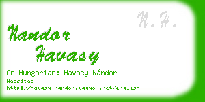 nandor havasy business card